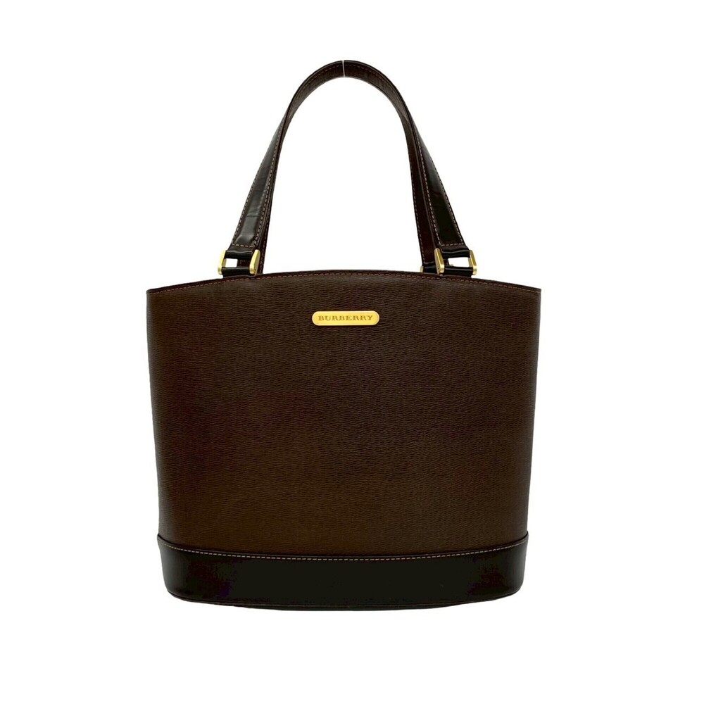 BURBERRY Burberry Logo Gold Hardware Nova Check Pattern Leather Handbag Mini ...